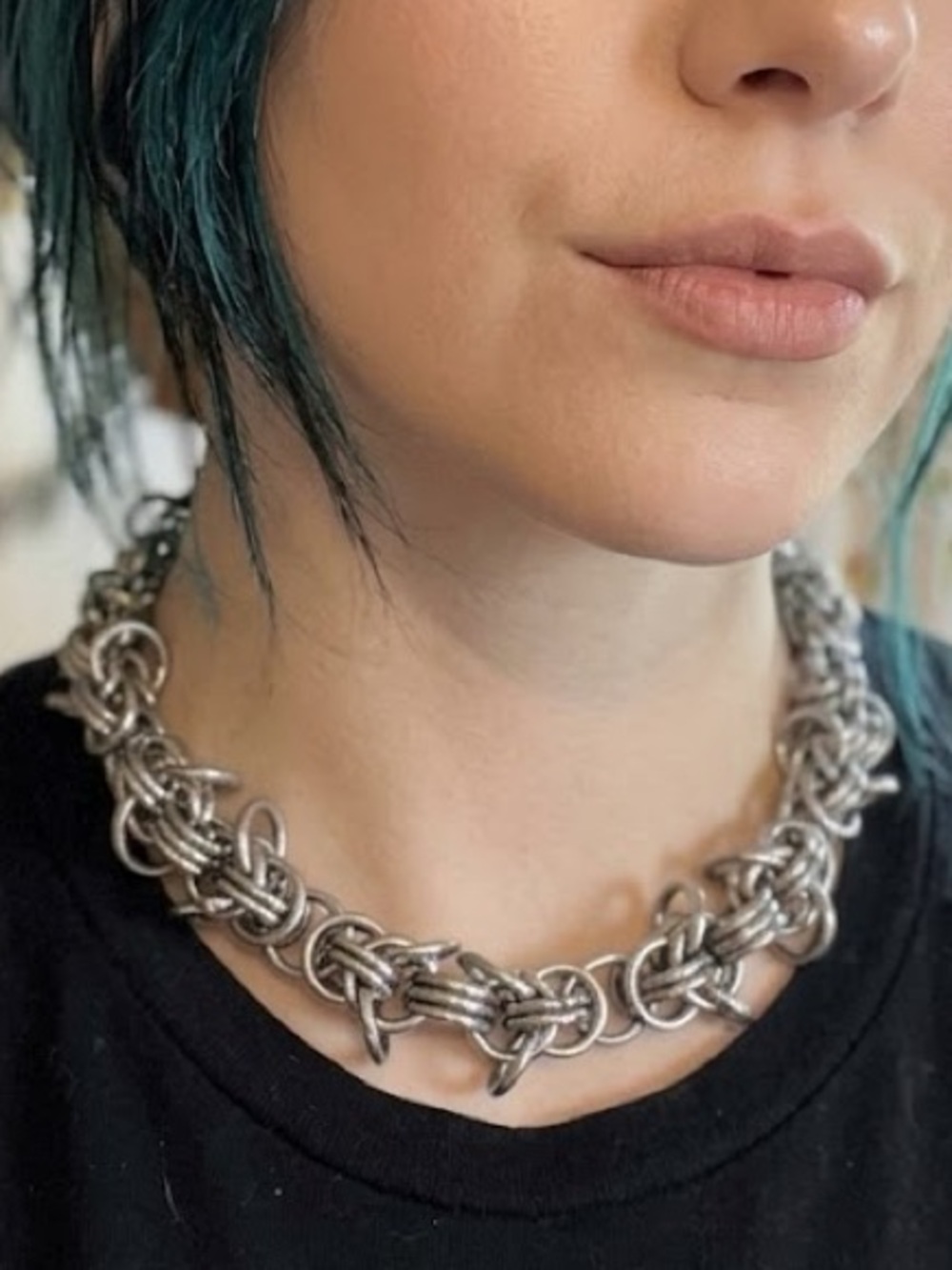 Heavy Metal Chain Link Choker Necklace